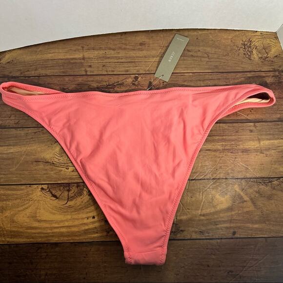J Crew Swim Bottoms Sz XL 1989 High Leg Bikini Bottom Peach Pink Cheeky New - Picture 2 of 4